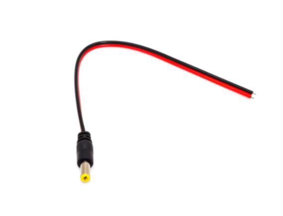 Штекер живлення DC 5.5x2.1mm, з кабелем 0,3м (червоно-чорний), фото 1