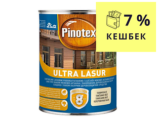 Лазур-лак антисептичний PINOTEX ULTRA LASUR для деревини напівматовий безбарвний 3л