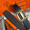 Ремінь шкіряний чорний, з золотою пряжкою, фото 8