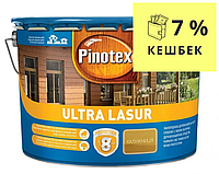 Лазур-лак антисептичний PINOTEX ULTRA LASUR для деревини напівматовий калюжниця 10л
