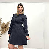 📌 Жіноча сукня з завищеною талією, вельвет, з довгим рукавом 50-52 розмір | Романтичне плаття на весну | Батал, фото 9