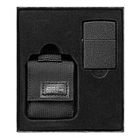 Зажигалка с чехлом Zippo 236 Blk Crackle Ltr Tactical Pouch OD Black GS (49402) .Хит!