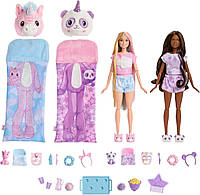 Набір ляльок Barbie Cutie Reveal Gift Cozy Sleepover Set with 2 Dolls Барбі Піжамна вечірка