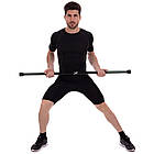 Палка гімнастична Бодібар Body Bar Zelart FI-2611-5 вага 5кг чорний-зелений, фото 4