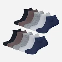 Набор мужских носков коротких хлопковых Лео Сетка спорт 10 пар 40-45 Ассорти