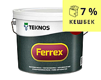 Эмаль алкидная TEKNOS FERREX антикоррозионная красная 3л