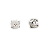 Застежка-кнопка магнитная для сумки серебро, 19х19мм (2 части) (54117.002)