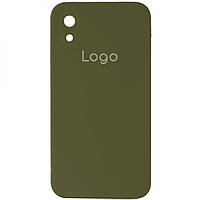 Чехол для iPhone Xr Silicone Case Square Full Camera Цвет 45 Army green