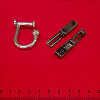 Пряжка металл 100х10мм никель черный крючек для сумки 20мм никель 40х35мм (54320.001)