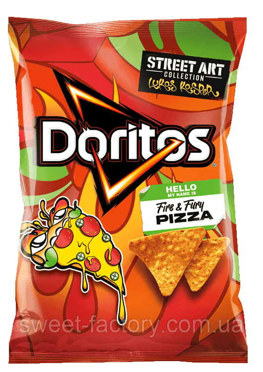Снеки Doritos Corn Chips Pizza Fire & Fury 150g, фото 1