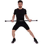 Палиця гімнастична Бодібар Body Bar Zelart FI-2611-6 вага 6кг чорний-сірий, фото 3