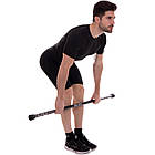 Палиця гімнастична Бодібар Body Bar Zelart FI-2611-6 вага 6кг чорний-сірий, фото 4