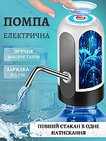 Автоматична помпа для води електрична на бутиль для води та напоїв диспенсер на акумуляторі Чорно-білий (3050870050)