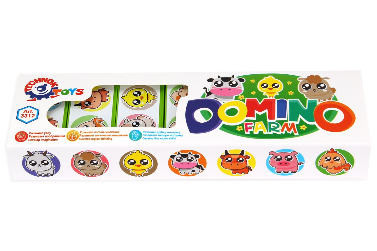 Настільна розвиваюча гра для дітей "Доміно: ферма" | TECHNOK TOYS (3312)