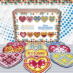 Алмазна мозаїка ТМ Алмазна мозаіка Сердечки двосторонні у картонній коробці (комплект) (DMSk-008) 0 ()