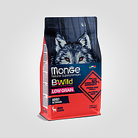 Сухой корм Monge Dog Bwild Low Grain для взрослых собак всех пород с олениной, 2.5кг