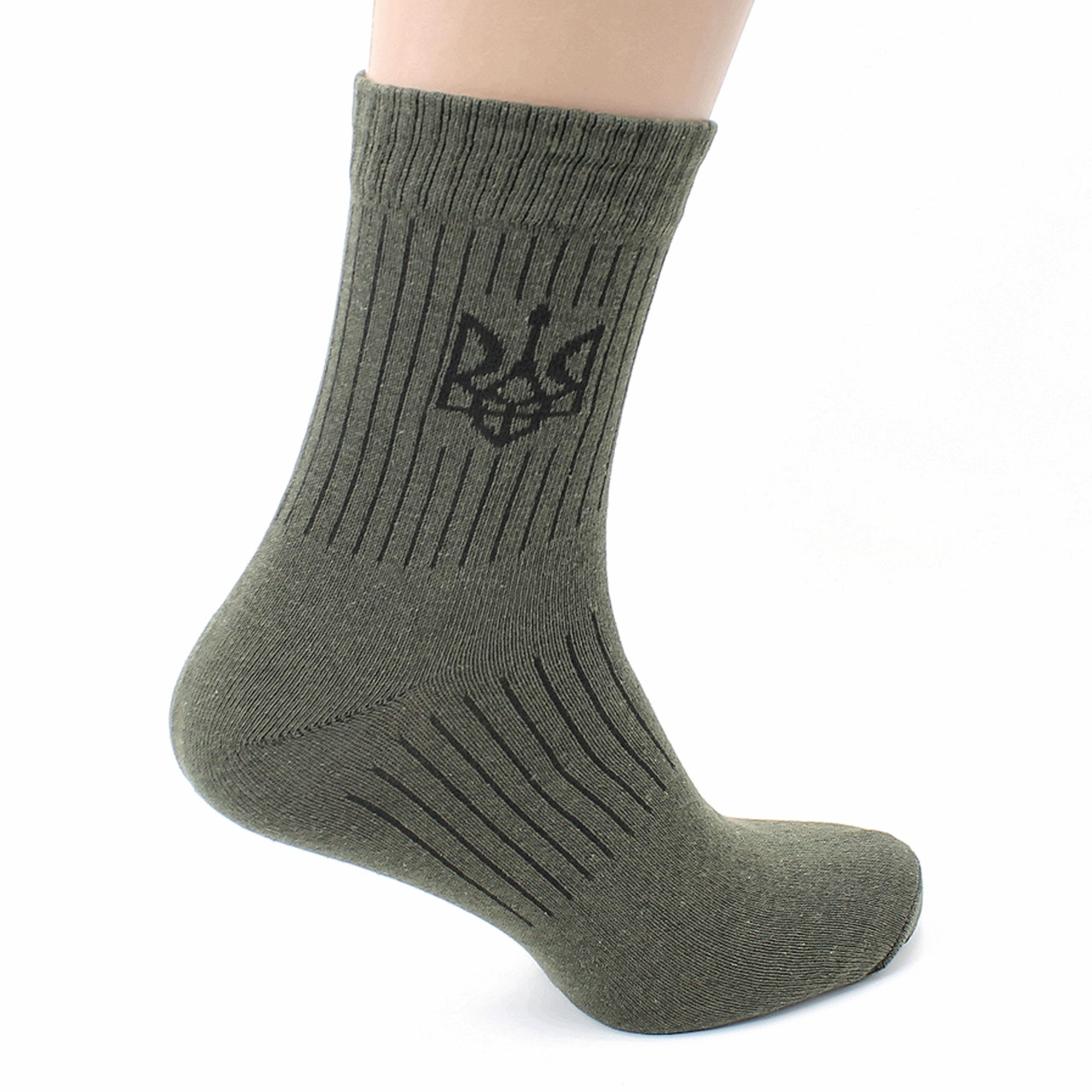 Чоловічі демісезонні повсякденні шкарпетки бавовна Тактичні військові шкарпетки бавовняні Хакі 41-45