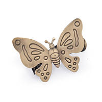 Прищіпка декоративна для штор метал метелик 12х9 см бронзова (60301.005)
