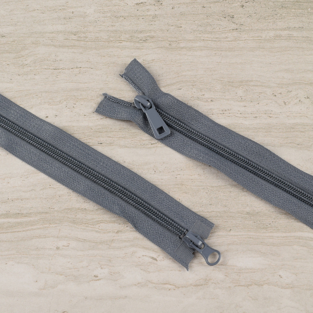 Спіральна блискавка М-100 роз'ємна 2 бігунка сіра темна (53207.011)