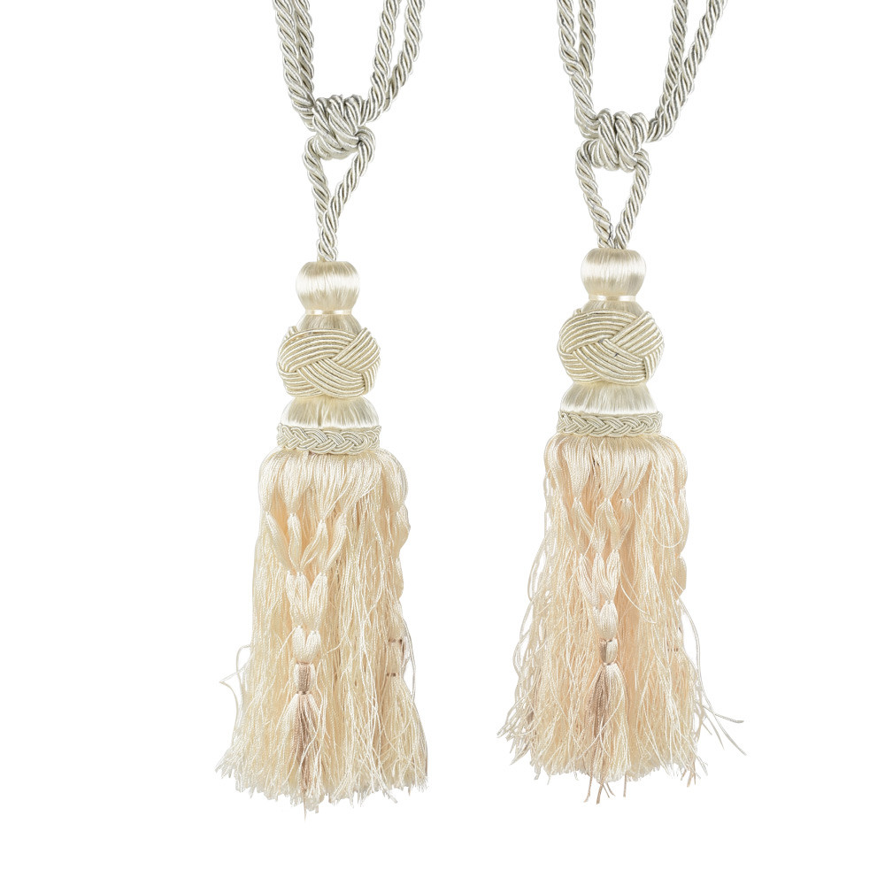 Кисті підхоплення для штор верх плетений 2 кисті 29 см срібло (60603.030)