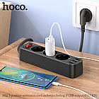 Мережевий фільтр Hoco NS2 (3 розетки + 3 USB) 1.8m, фото 4