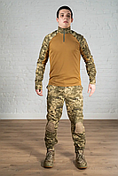Форма тактическая пиксель койот rip-stop с наколенниками пиксельный камуфляжный костюм полевой всу мм-14