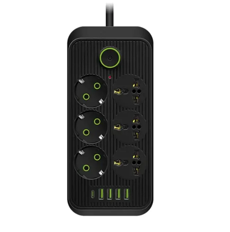 Мережевий фільтр живлення Power Socket F07U 6 розеток 4 USB + 1 Type-C подовжувач 6м, фото 1