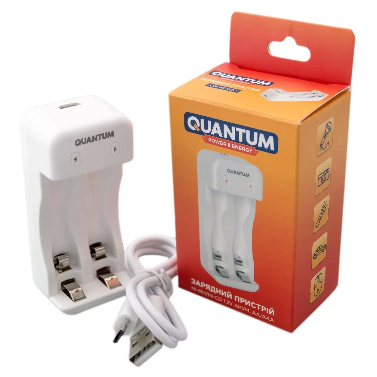 Зарядний пристрій QM-BC1020 для Ni-MH/Ni-CD AA/AAA 2*x (USB), фото 1