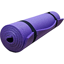 Килимок каремат для йоги та фітнесу 1500×500×8 мм, "Аеробіка", одношаровий, фіолетовий, фото 5