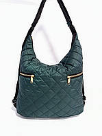 Сумка-рюкзак женская стеганая 40*30см зеленая (200-262)