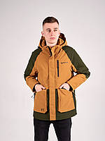 Чоловіча куртка демісезонна, колір гірчичний з зеленим
