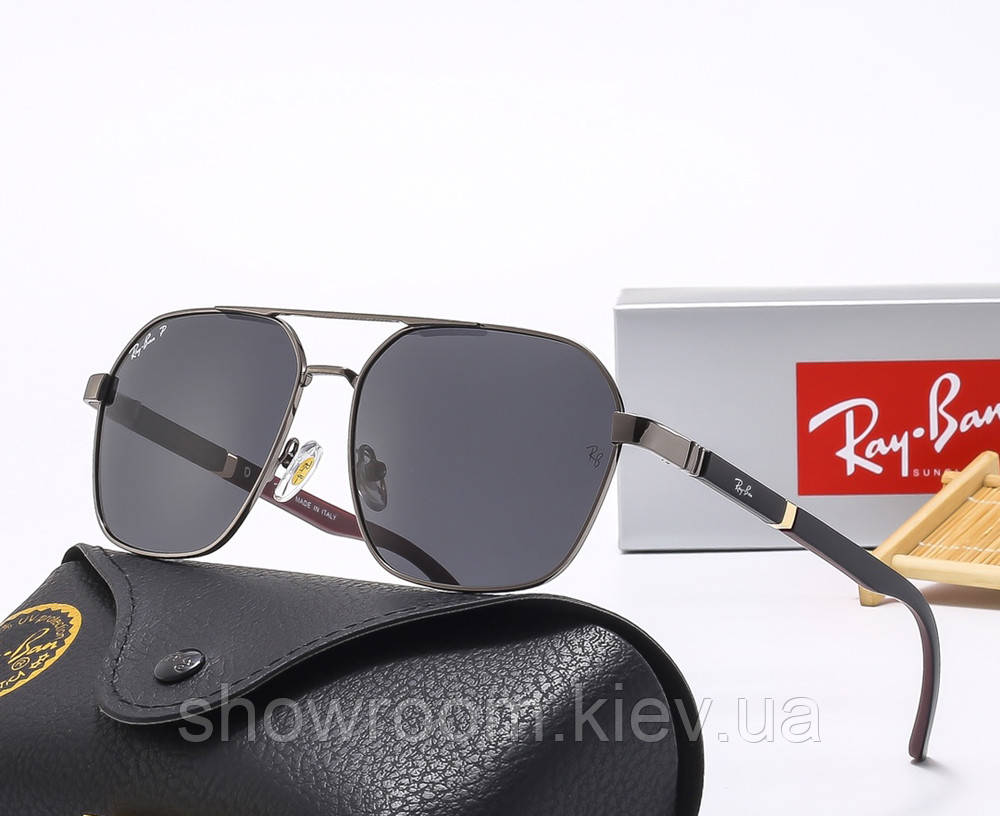 Сонцезахисні чоловічі окуляри Ray Ban (58391) polaroid чорні