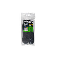 Хомуты Winso пластиковые черные 3,6x150, 100шт