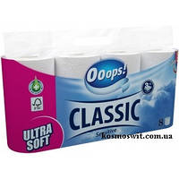 Туалетний папір 3-шаровий Ooops! Classic Sensitive 8 шт 140 відривів