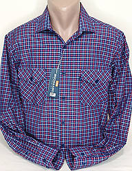 Сорочки чоловічі бавовна Brossard vd-0057 класична бордова в клітку, чоловічі сорочки стильні натуральні 46