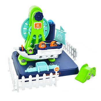 Ігровий набір "Парк атракціонів" з фігурками (3 фігурки, шуруповерт, викрутка, паркан, гірка) LM1002-A