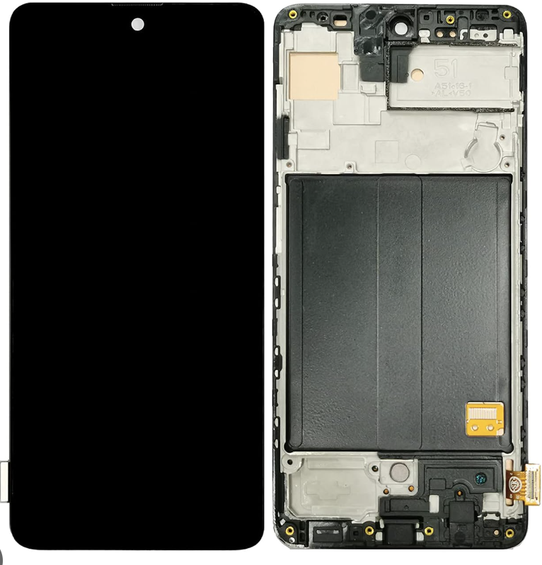 Дисплей (екран) для Samsung A515F Galaxy A51 + тачскрин, чорний, TFT, з передньою панеллю, без функції