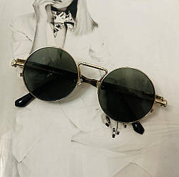 Уцінка Круглі окуляри Гогли з пружинами Зелений в золоті
