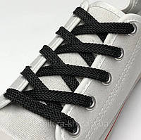 Шнурки взуттєві плоскі 1 пара 100 см чорні (56274.010)
