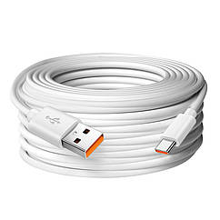 Кабель USB Type-C 2A довжиною 6 м для заряджання та живлення Білий ( код: USB/Type-C6m )