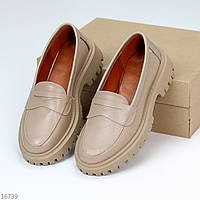 Стильные женские весенние лоферы на каждый день, Модная кожаная обувь для девушек с подкладкой 39 (25.5 см)