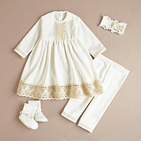 Нарядное платье для хрещения и выписки, Платье для новорожденной девочки, Красивое крестильное платье, 18 56