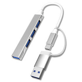 Концентратор Dynamode USB Type-C/Type-A to 1хUSB3.0, 3xUSB 2.0 metal (DM-UH-311AC)