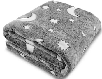 Плед-покривало Magic Blanket світиться в темряві 150х100см Плюшеве покривало із зірками день-ніч