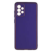 Чехол Leather Gold with Frame without Logo для Samsung A72 4G Цвет 9, Purple