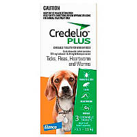 Протипаразитарні жувальні таблетки Кределіо Плюс від бліх, кліщів та гельмінтів для собак вагою 5,5-11 кг