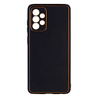 Чехол Leather Gold with Frame without Logo для Samsung A72 4G Цвет 2, Black