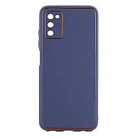 Чехол Leather Gold with Frame without Logo для Samsung A03s 4G Цвет 4, Gray Lilac