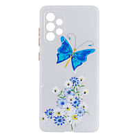 Чехол TPU Ultra-thin Shine with Frame для Samsung A72 4G Цвет 3, White Butterfly