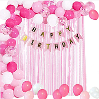 Фотозона з кульок ЮВІЛЕЙНА РОЖЕВИЙ МАКАРУН | Для дівчинки
